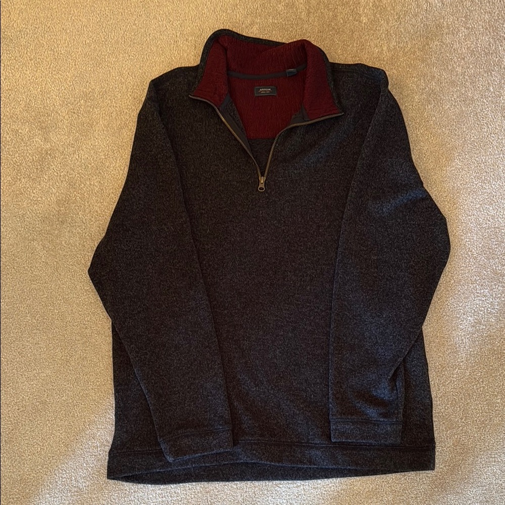 Arrow Black Zip Up Jacket with Stand-Up Collar